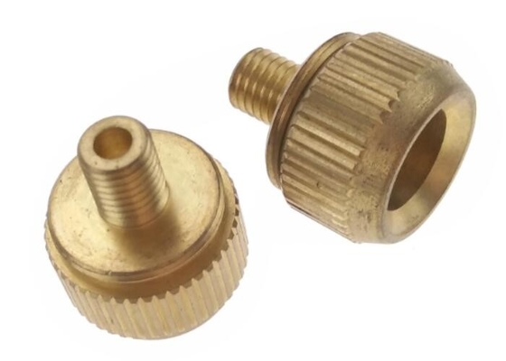 Golden Brass Machining Metal Parts Knurled Head Push Button Nut M6 for Electronics